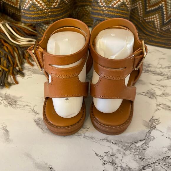 Sarto Greene Gladiator Sandal Mint 7M Worn Once Tan Color - Picture 4 of 7